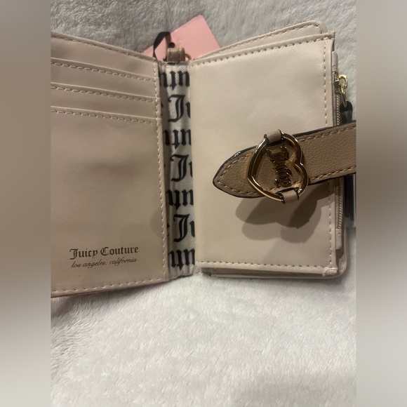 Juicy couture CAFE ADDICTED LOVE WALLET tan pink hearts - Picture 5 of 8